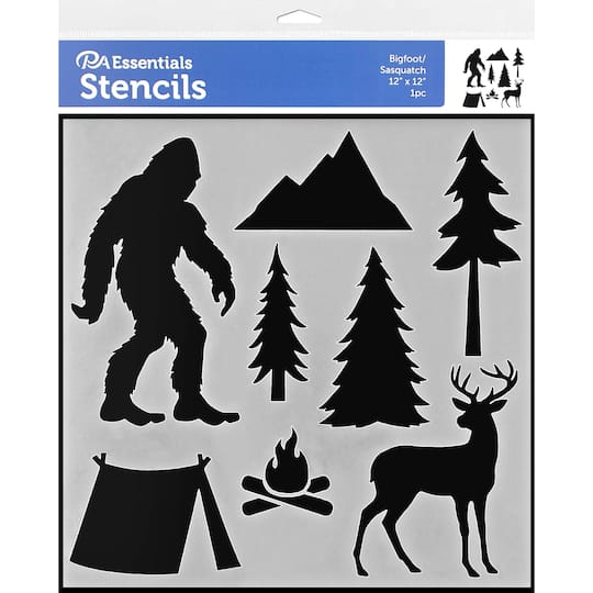 PA Essentials Bigfoot &#x26; Sasquatch Stencil, 12&#x22; x 12&#x22;